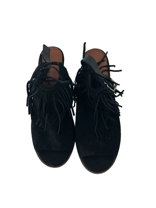 LUCKY BRAND Womens Liennah Black Fringe Heels Size 8 - Image 2