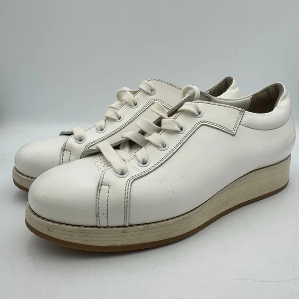 Acne Studios White Leather Platform Sneakers Women EU 37 US 7 Designer Shoes - Image 4
