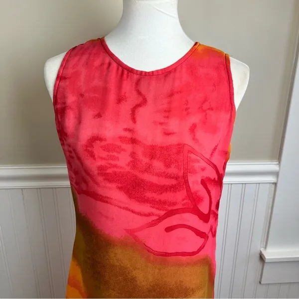 More by Lata Abstract Floral Print Sleeveless Shift Dress Size M - Image 7
