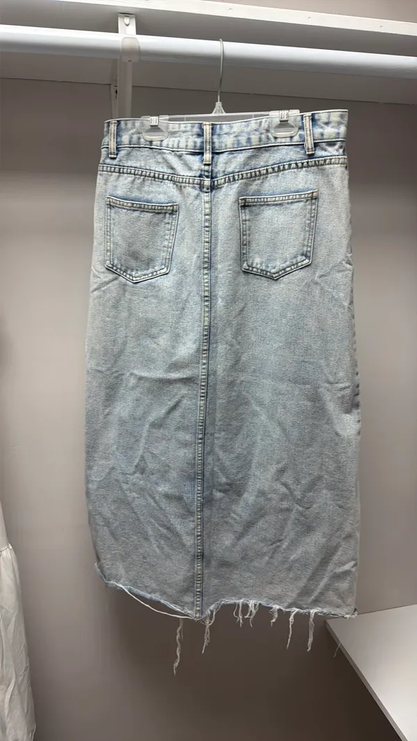 Distressed Denim Skirt Blue Size M - Image 2