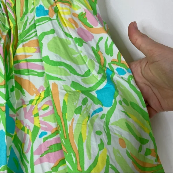 Lilly Pulitzer Richelle Elephant Ears Strapless Mini Dress Green Pink Blue Sz 0 - Image 6