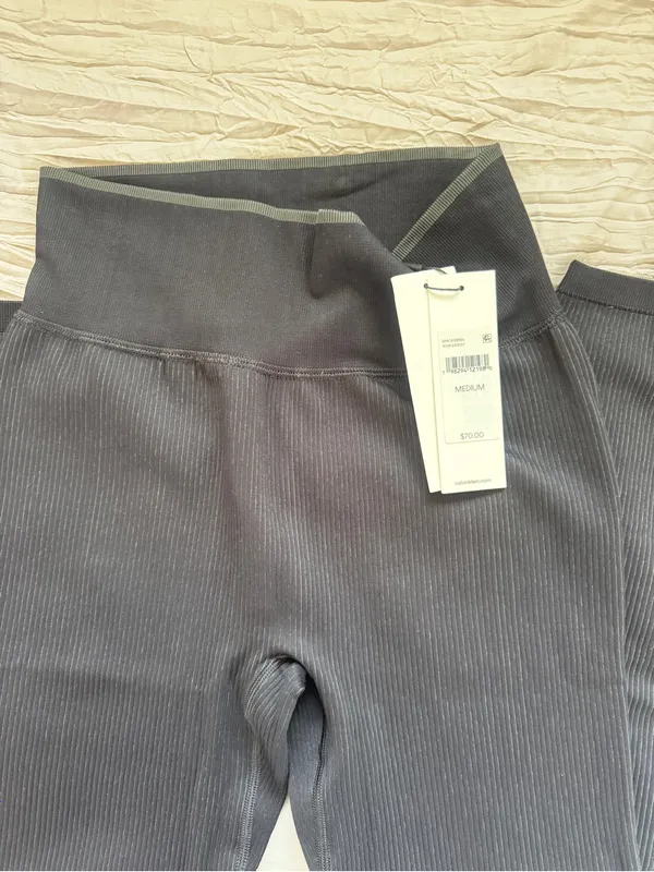Calvin Klein Girls' Black Ribbed Pull-On Leggings - Image 4