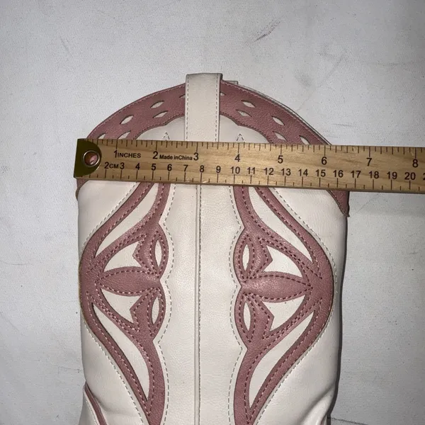 Billini Claire White Pink Equestrian Megan Moroney Concert Cowgirl Boots Size 10 - Image 13
