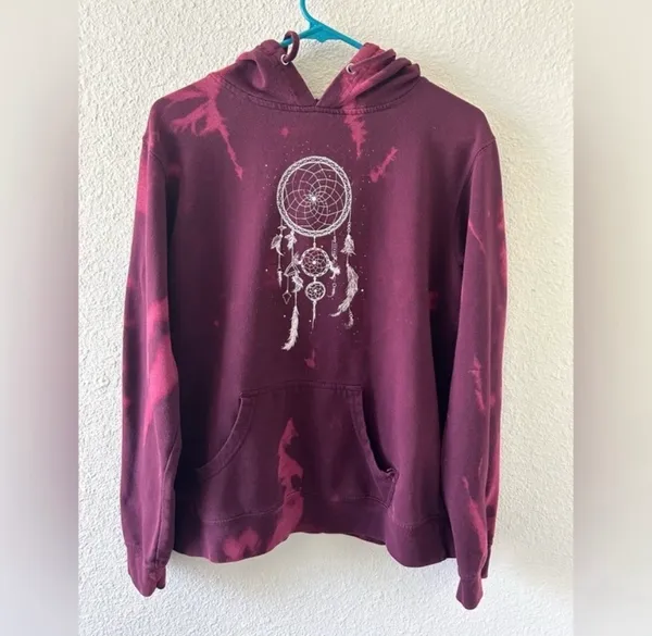 Empyre Dreamcatcher Hoodie XL Bleach Dyed Boho Grunge Witchy Sweatshirt - Image 11