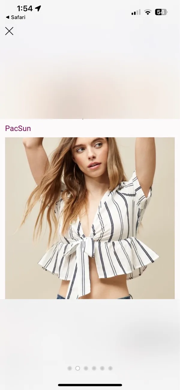 PacSun Blue and white tie blouse - Image 2
