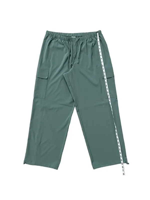 PINK Tech Stretch Cargo Parachute Pants Green Size Large - Image 12
