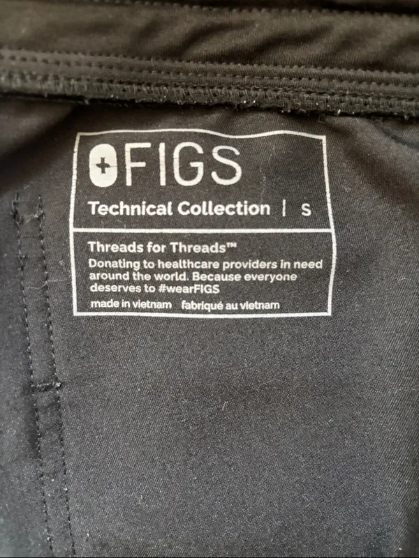 FIGS Zamora Jogger Scrub Pants Black Adjustable Drawstring‎ Scrubs Size Small - Image 9