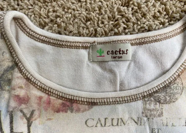 Vintage Cactus Rome Top Sz L 3/4 Sleeves - Image 6