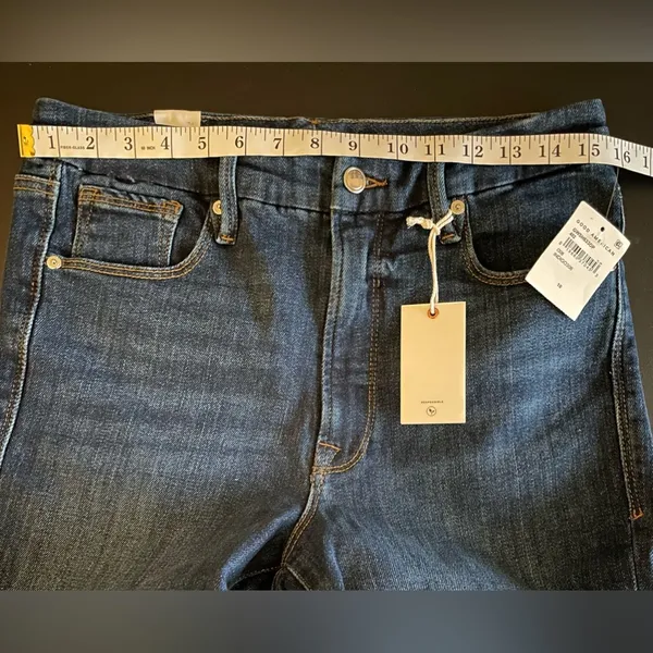 NWT Good American Good Waist Step Hem Skinny Jeans Dark Blue Denim Size 10 - Image 7