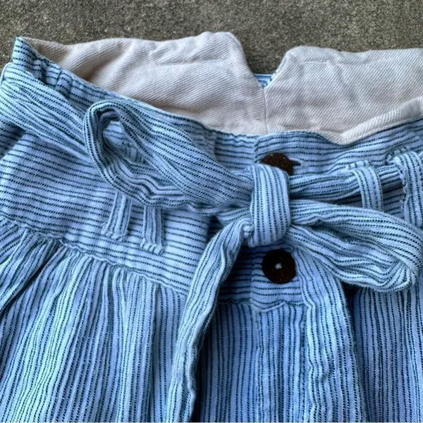Free People Striped Tie Waist Pants Womens 0 Blue - Image 5