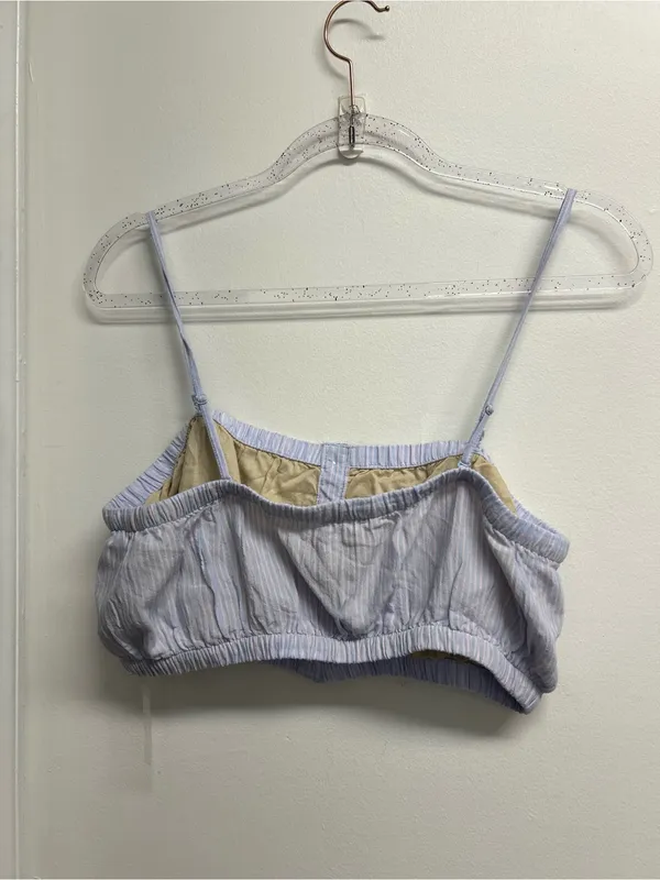 American Eagle Striped Lavender Button-Front Cropped Cami - Image 2