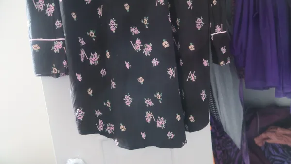 Victoria's Secret heavenly by victoria pj's nightgown floral flowers in black, pink and green size large. - Image 9