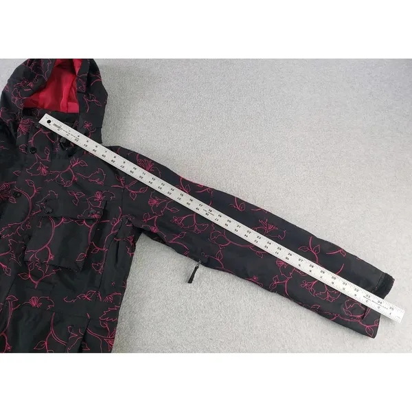 Vintage Burton Y2k Ski‎ Parka Jacket Black Pink Snowboard Hooded Women's Medium - Image 13