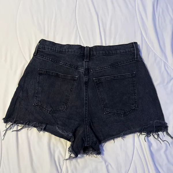 Universal Threads Black Denim Jean Shorts Frayed - Image 2
