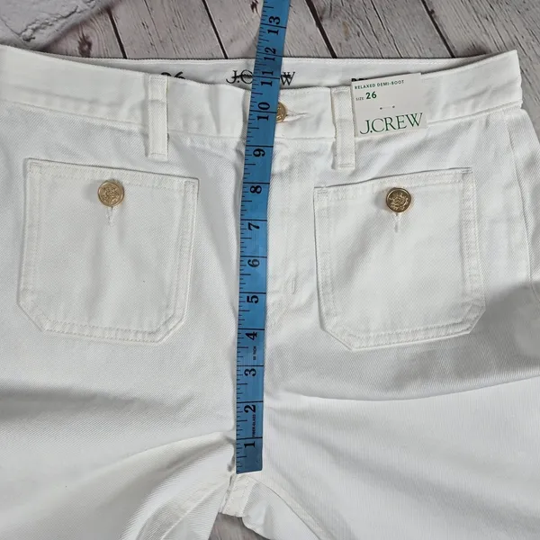 J. Crew Sailor mid-rise relaxed demi-boot jean in‎ white 26 BZ728 NWT - Image 11