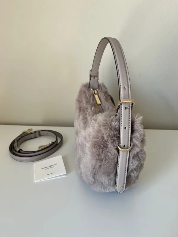 Kate Spade Nova Faux Fur Small Crescent Shoulder Bag - Image 4