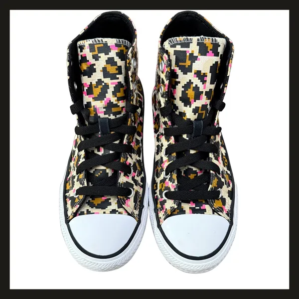 Converse Chuck Taylor All Star Pixel Leopard High Top Shoes Junior 5 Women’s 7 - Image 10