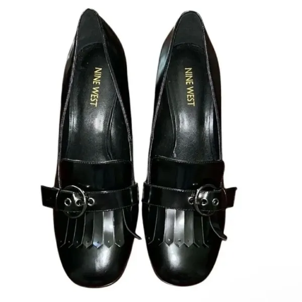 NINE WEST Women's Black Umbriah Leather Dress Pump(Size 9M) - Image 2