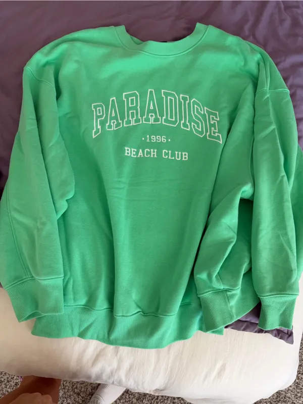 Green crew neck sweatshirt White Size XXL - Image 2