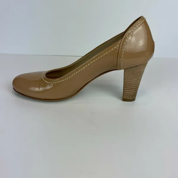 AGL Attilio Giusti Leombruni Pumps 5‎ Nude Patent Leather Heel 35 Italy - Image 8