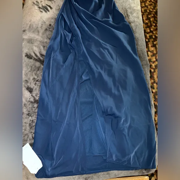 Abercrombie & Fitch Draped High-Neck Shell Midi Dress in Blue Size XS NWT - Image 13