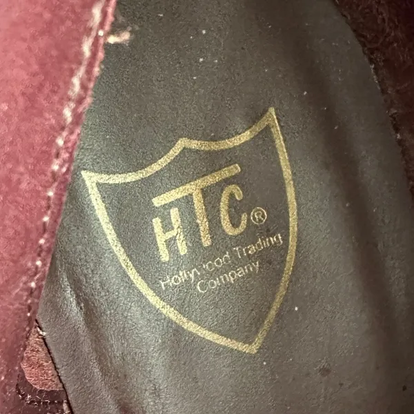 HTC Hollywood Trading Company Folded Cowboy Ankle Boots in Burgundy Sz 37 / 7 US - Image 5