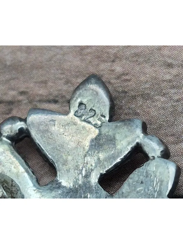 Cute 925 & Marcasite Silver Pierced Stud Earrings Whimsigoth Witchy Classic - Image 8