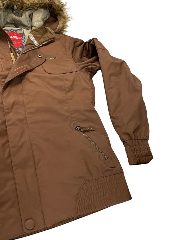Sims Snowboarding wms brown fur hoodie winter athletic coat sz M SKU 10-744 - Image 5