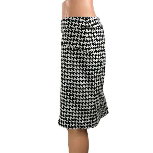 Michael Kors Women's Black Houndstooth High Waist Pencil Mini Skirt Size 6 - Image 2