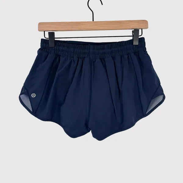 Lululemon Women Shorts Blue Hotty Hot II Athletic Lined Mid Rise Stretch Size 8 - Image 3