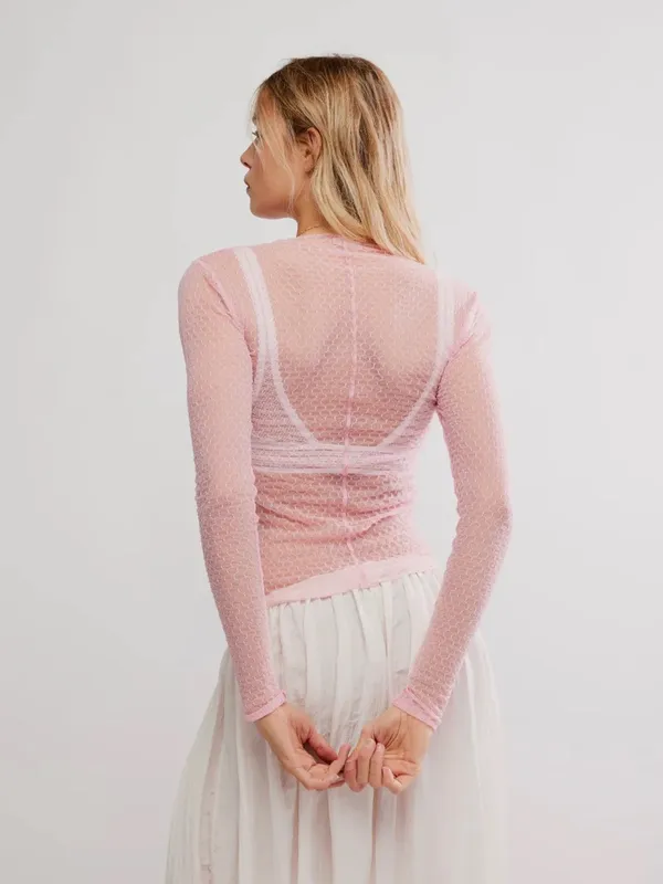 FREE PEOPLE Minding My Business Top - Tickled Pink - Image 3