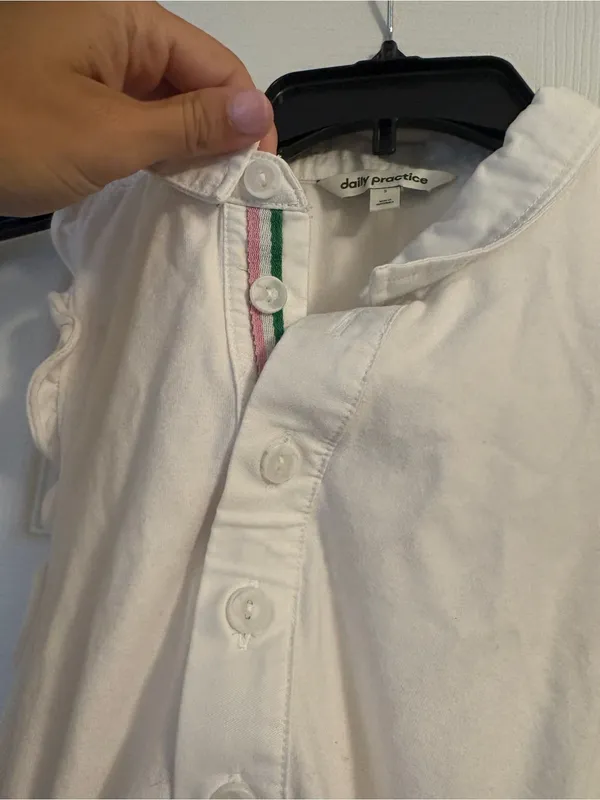 Anthropologie Daily Practice White Ruched Polo Dress - Image 3