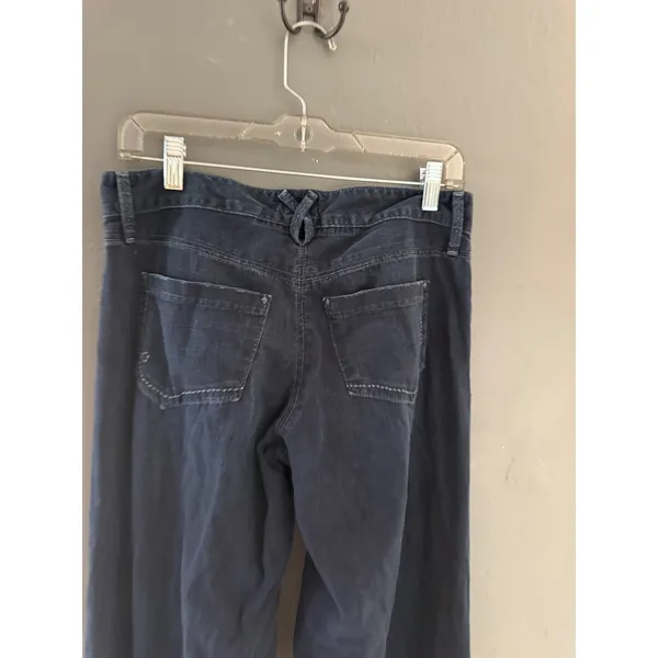 Goldsign Orchid Wide Leg Tall Jeans Dark Wash Blue Flare Denim 28 Made in USA - Image 6
