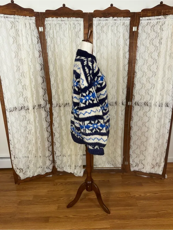 Awesome Vintage 1980s Indian Weavings Ecuadorian Wool Sweater - Image 3