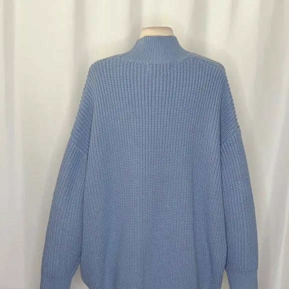 Revolve WEWOREWHAT Oversized‎ Cardigan Sweater Chunky Knit Storm One Size - Image 10