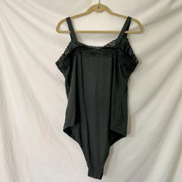 NWT Montgomery Post dark green lace trimmed bodysuit Size 2X - Image 5