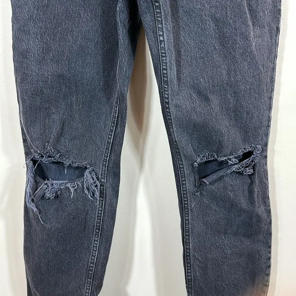 Abercrombie Distress 90s Straight Ultra High Rise Women Black Jeans Size 24 /00L - Image 3