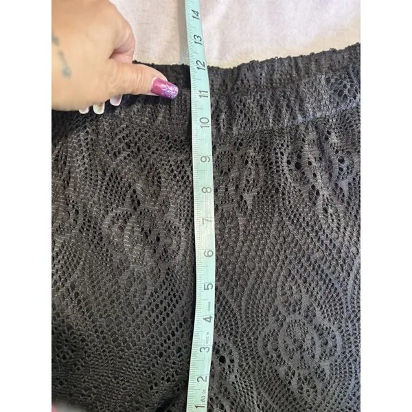 No Boundaries Lace Crochet Swim Cover Up Pants Size XL NWT Black Under Shorts Elastic - Image 7