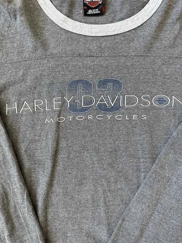 Vintage Long Sleeve T Shirt Made in USA Grey - Image 3