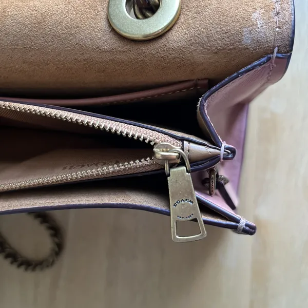 COACH Parker 30585 Pink C Logo Canvas Leather Shoulder Crossbody‎ Bag - Image 15