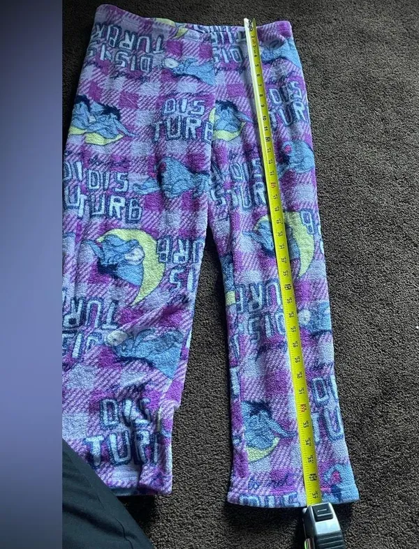 Disney sleepy Eeyore purple do not disturb fuzzy pajama top and bottoms M - Image 12