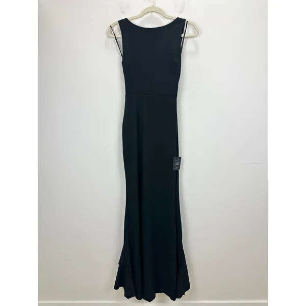 Lulus Exquisite Refinement Black Backless Bow Ruffled Maxi Dress Formal XS NWT - Image 7