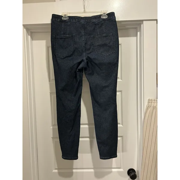 Anthropologie Pilcro High Rise Denim Legging Dark wash Metallic Shimmer Size 32 - Image 5