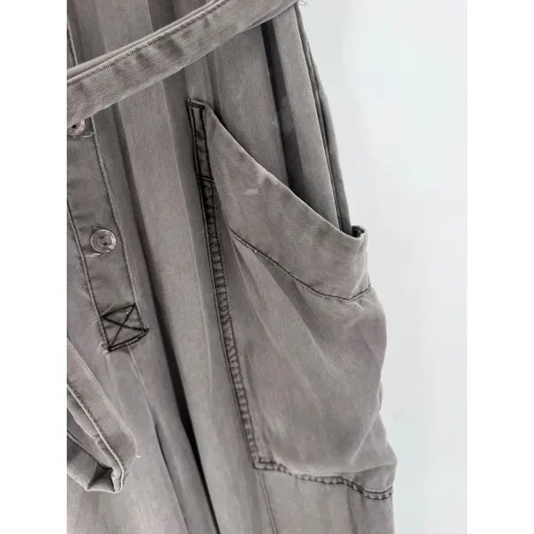 Young Fabulous & Broke Jumpsuit Womens Small Gray Tencel Utility‎ Cargo Gorpcore - Image 11