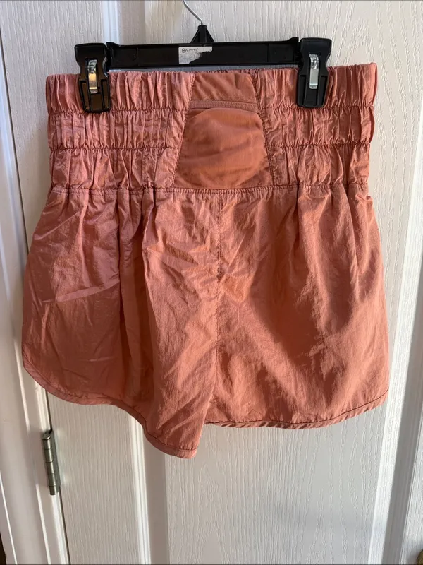 FP Movement by Free People Coral Pink Smocked Waist Athletic Shorts - Image 2