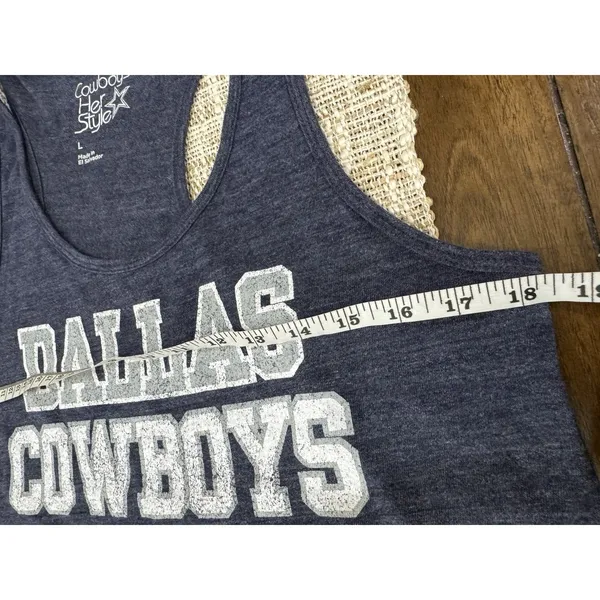 Dallas Cowboys Women's "Sonya" Tank Top - Size Large - Navy Blue Heather - Image 3