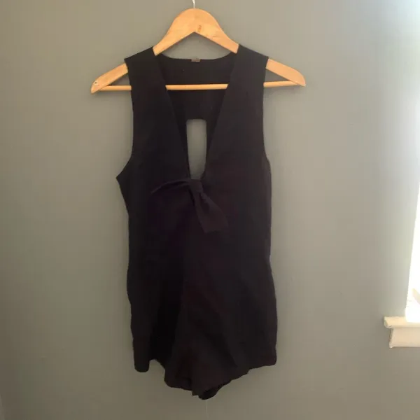 Free people black tie knot keyhole romper - Image 3