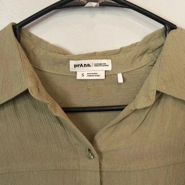 prAna Fernie Shirt Dress Women’s Small Sage Green Button Front Tunic Cover-Up #1 - Image 6