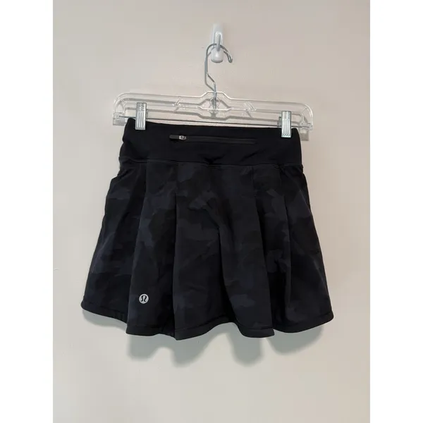 Lululemon Pace Rival Mid Rise Skirt Heritage 365 Camo Deep Coal Multi Black 0T - Image 5