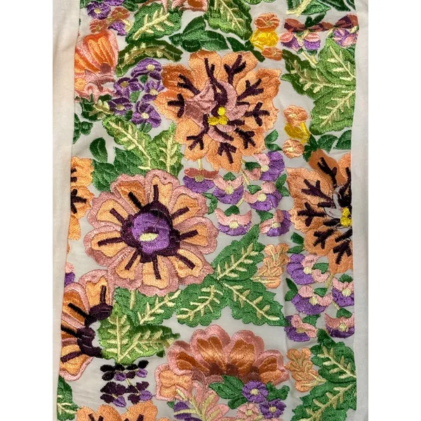 Anthropologie Tiny Marin Floral Embroidered Tank Top M Ruffle Strap Cotton - Image 6
